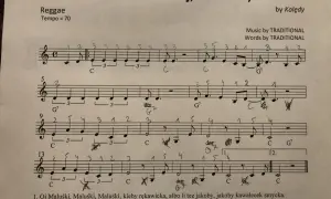 Nuty kolędy "Oj, Maluśki, Maluśki" w rytmie reggae.